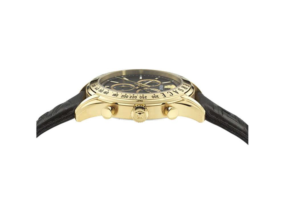 Versace Chrono Master Quartz Uhr, PVD Gold, Schwarz, 44 mm, VE8R00224
