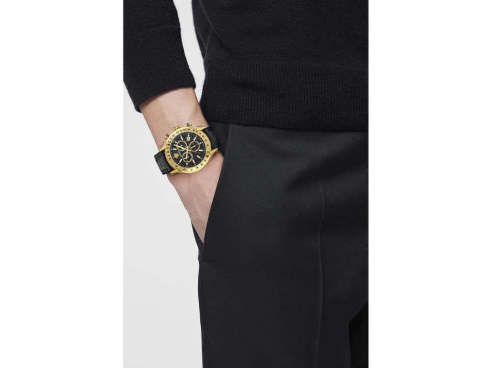 Versace Chrono Master Quartz Uhr, PVD Gold, Schwarz, 44 mm, VE8R00224