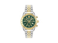 Versace Chrono Master Quartz Uhr, PVD Gold, Grün, 44 mm, Shapir-Glas, VE8R00524