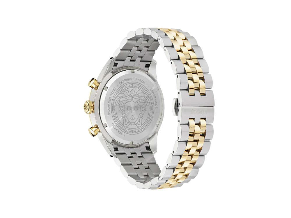 Versace Chrono Master Quartz Uhr, PVD Gold, Grün, 44 mm, Shapir-Glas, VE8R00524