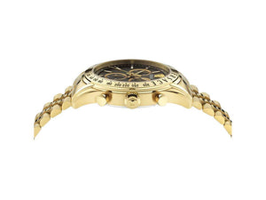 Versace Chrono Master Quartz Uhr, PVD Gold, Schwarz, 44 mm, VE8R00624
