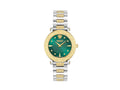 Versace Greca Sphere Quartz Uhr, PVD Gold, Grün, 35 mm, Shapir-Glas, VE9C00424