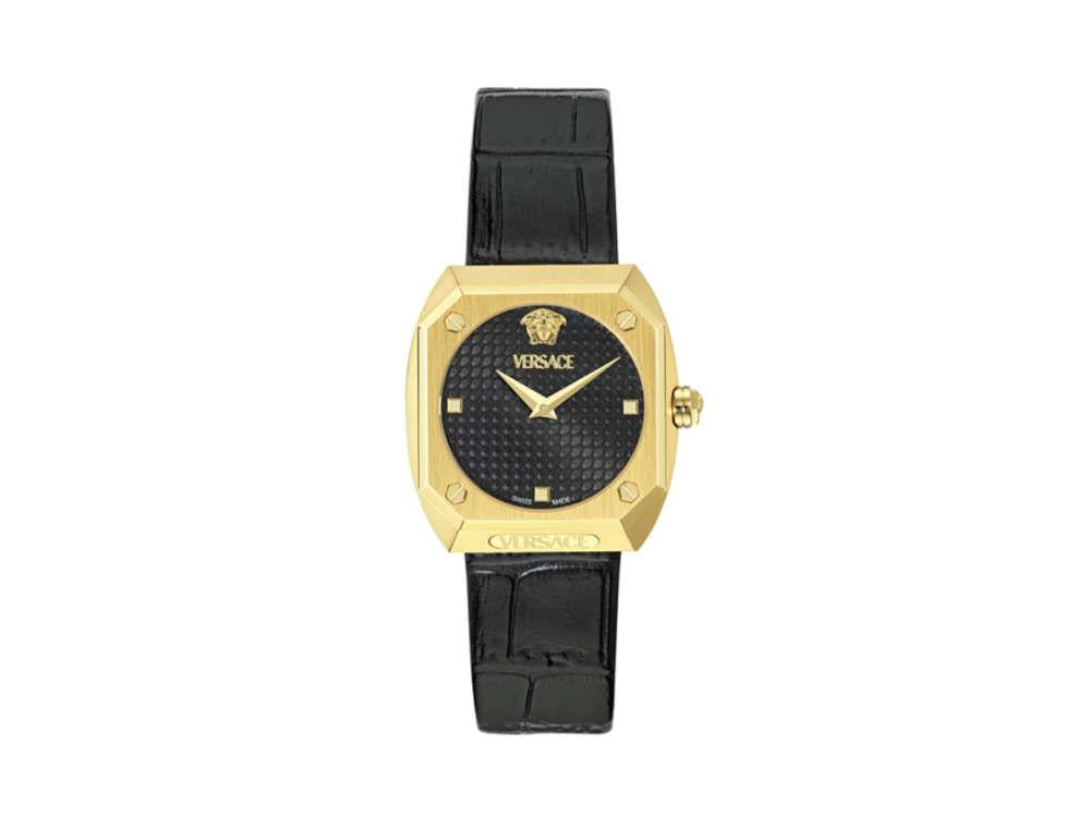 Versace Antares Lady Quartz Uhr, PVD Gold, Schwarz, 35 x 37 mm, VE9E00224