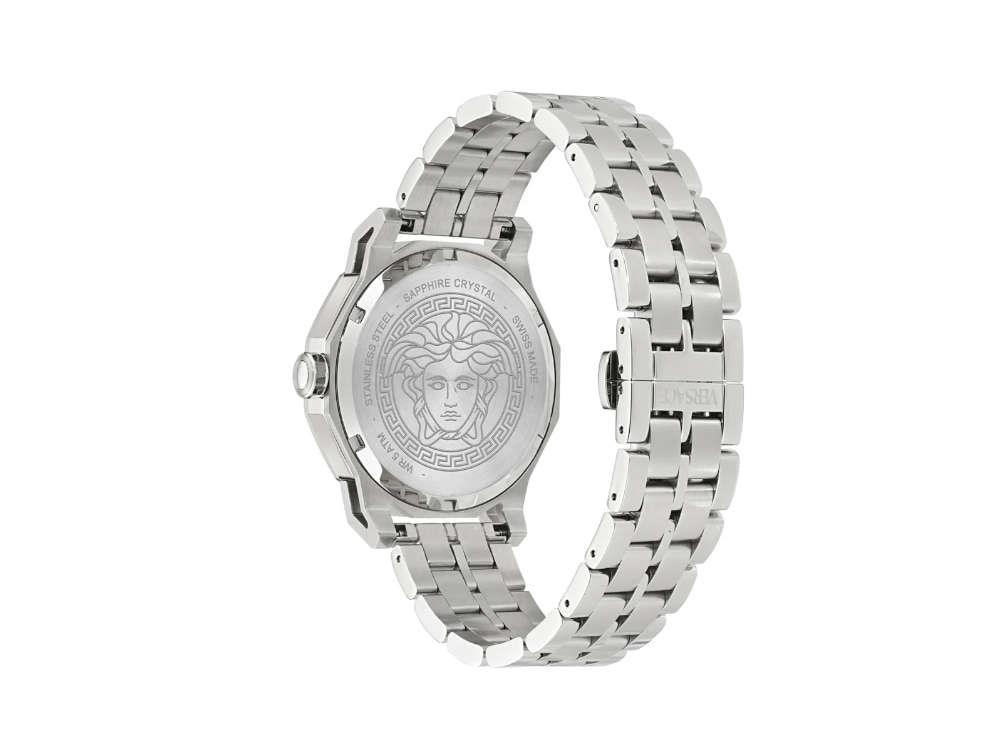 Versace Medusa Deco Gent Quartz Uhr, Recycelter Stahl, Blau, 43 mm, VE9I00324