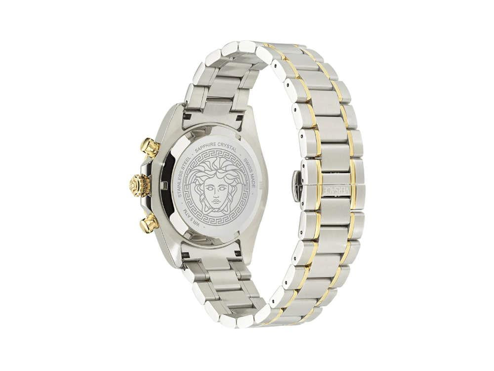Versace Chrono X Quartz Uhr, Recycelter Stahl, Grün, 44 mm, VE9K00424
