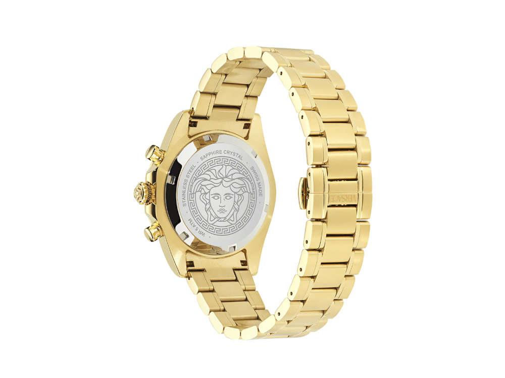 Versace Chrono X Quartz Uhr, Recycelter Stahl, Schwarz, 44 mm, VE9K00524