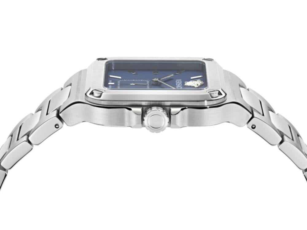 Versace Greca Edge Gent Quartz Uhr, Recycelter Stahl, Blau, 38 mm, VE9Y00226