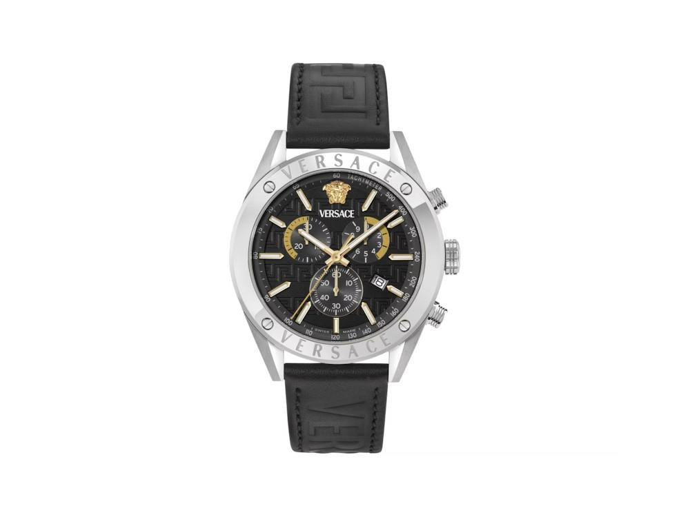 Versace Athletics Chrono Quartz Uhr, Recycelter Stahl, Schwarz, VEKJA0225
