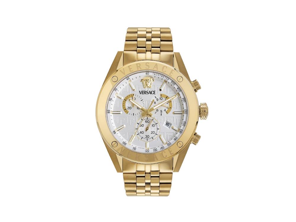 Versace Athletics Chrono Quartz Uhr, Recycelter Stahl, Weiss, VEKJA0725