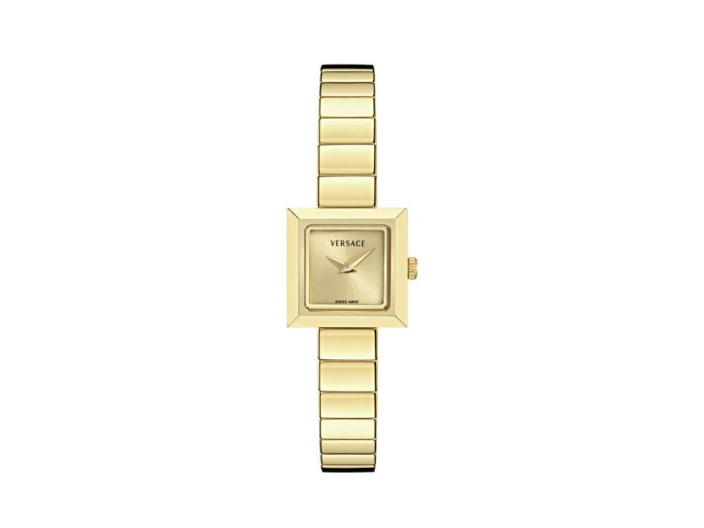Versace V_Square Quartz Uhr, Golden, Shapir-Glas, VEY900526