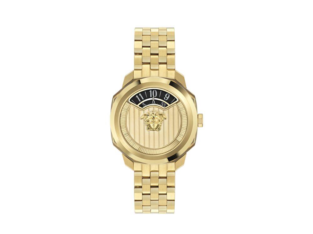 Versace Dylos 2.0 Quartz Uhr, Recycelter Stahl, Golden, 39.5 mm, VEYR00326