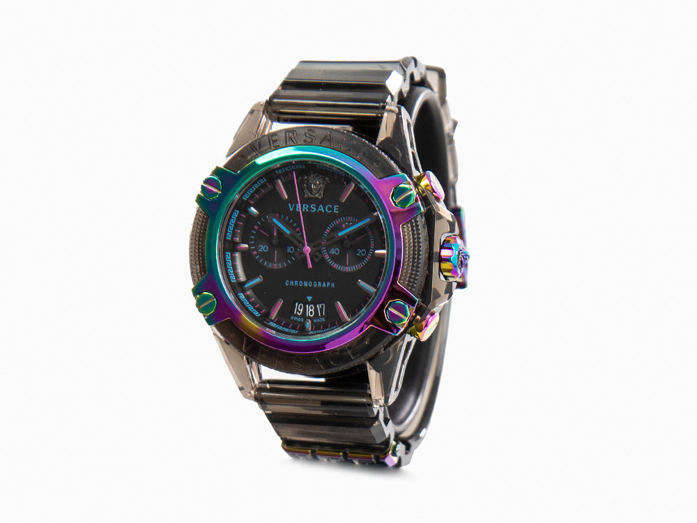 Versace Icon Active Quartz Uhr, Polycarbonat, Schwarz, 44 mm, VEZ701022