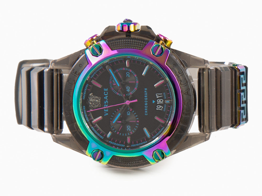 Versace Icon Active Quartz Uhr, Polycarbonat, Schwarz, 44 mm, VEZ701022