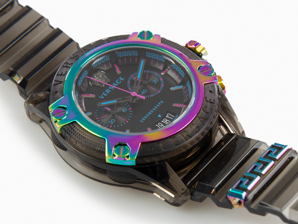 Versace Icon Active Quartz Uhr, Polycarbonat, Schwarz, 44 mm, VEZ701022