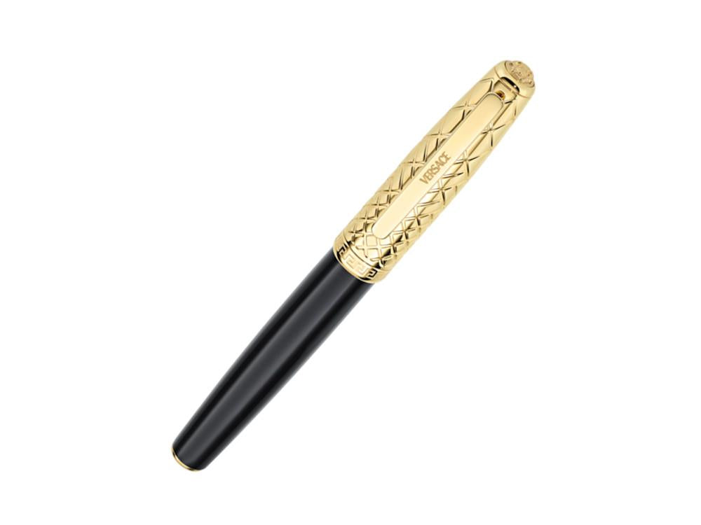 Versace Honos Roller, Edelharz, Schwarz, Vergoldet, VRTC00224