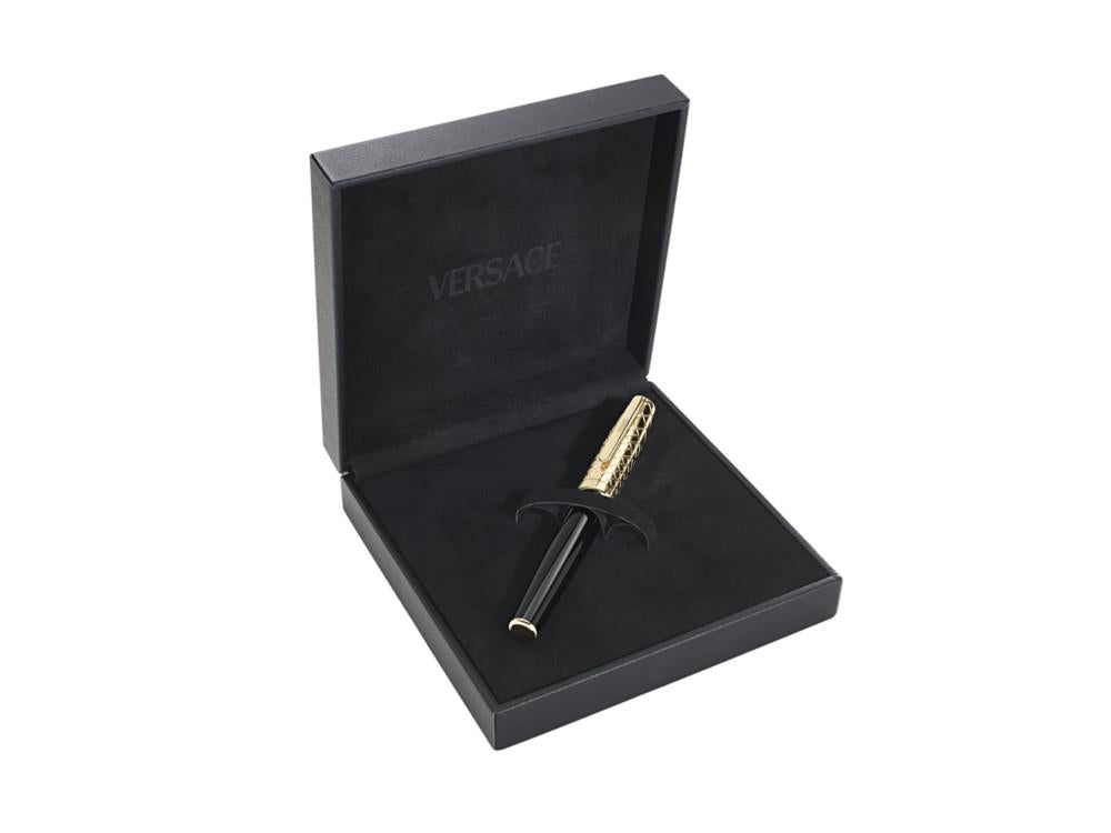 Versace Honos Roller, Edelharz, Schwarz, Vergoldet, VRTC00224
