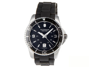 Victorinox Maverick Quartz Uhr, Edelstahl 316L, Schwarz, 43 mm, Kautschukband