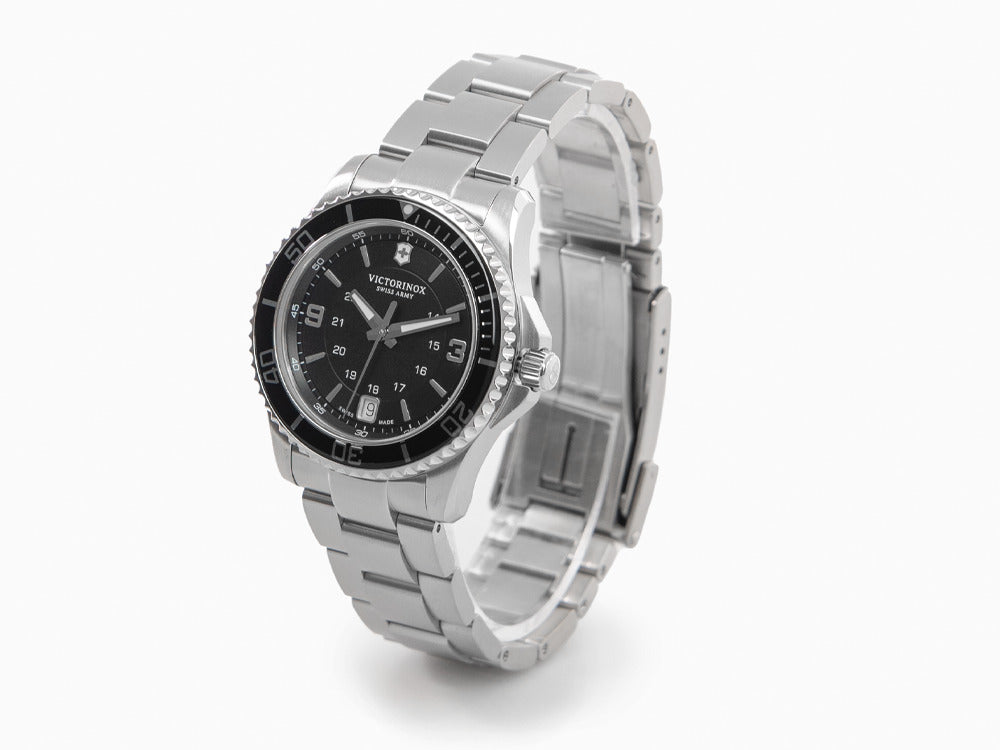 Victorinox Maverick Ladies Quartz Uhr, Schwarz, 34 mm, Stahl, 10 atm, V241701