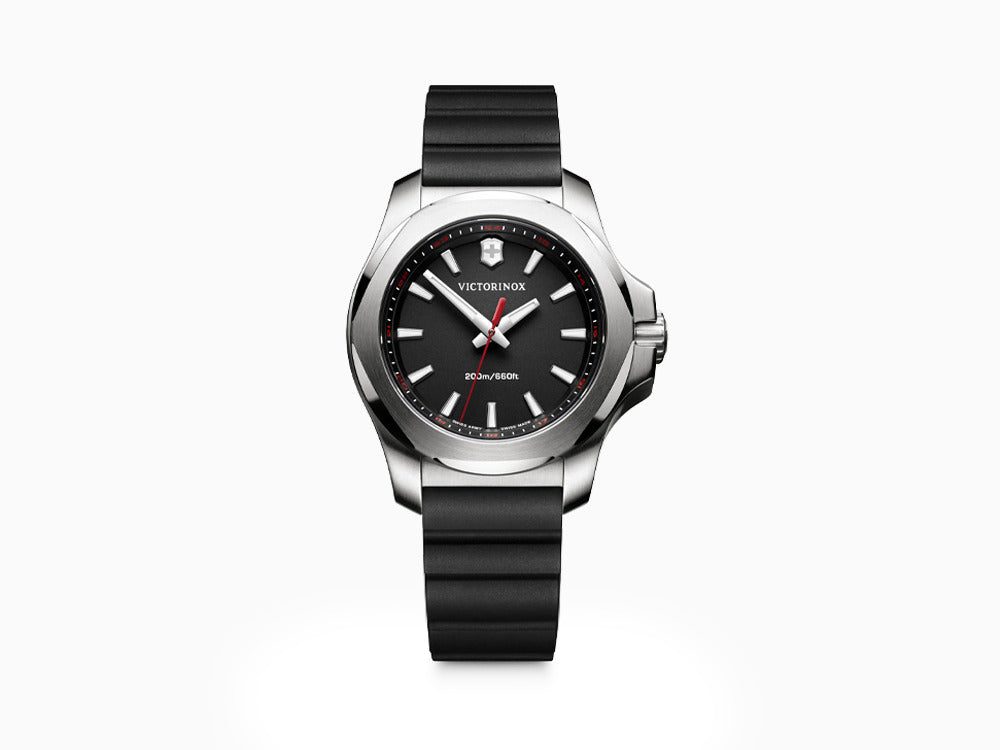 Victorinox I.N.O.X. Ladies Quartz Uhr, Edelstahl, Schwarz, 37 mm, Kautschukband