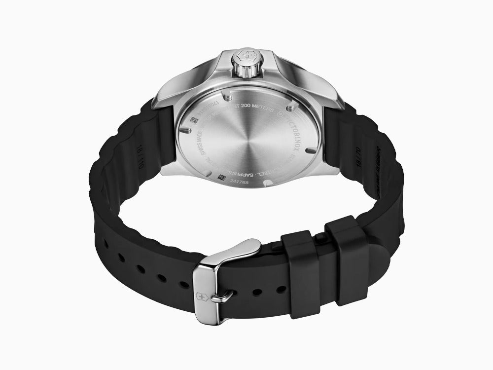 Victorinox I.N.O.X. Ladies Quartz Uhr, Edelstahl, Schwarz, 37 mm, Kautschukband