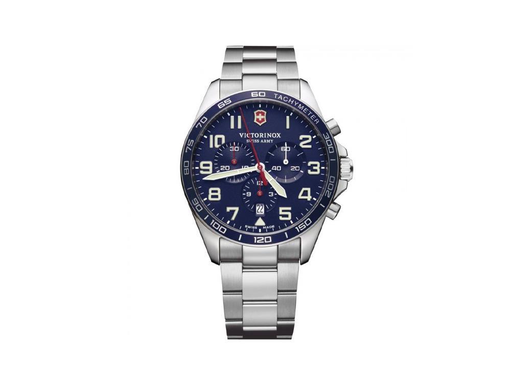 Victorinox Fieldforce Quartz Uhr, Blau, 42 mm, Chronograph, V241857