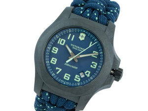 Victorinox I.N.O.X. Carbon Quartz Uhr, Blau, 43 mm, Paracord, V241860