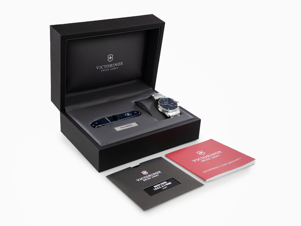 Victorinox Alliance Gent Quartz Uhr, Edelstahl, Blau, 40 mm, Tag, V241910.1