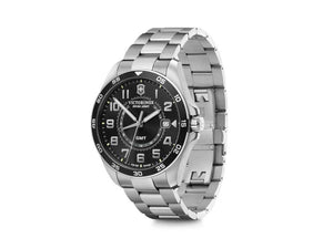 Victorinox Fieldforce Classic GMT Quartz Uhr, Schwarz, 42 mm, Stahlband, V241930