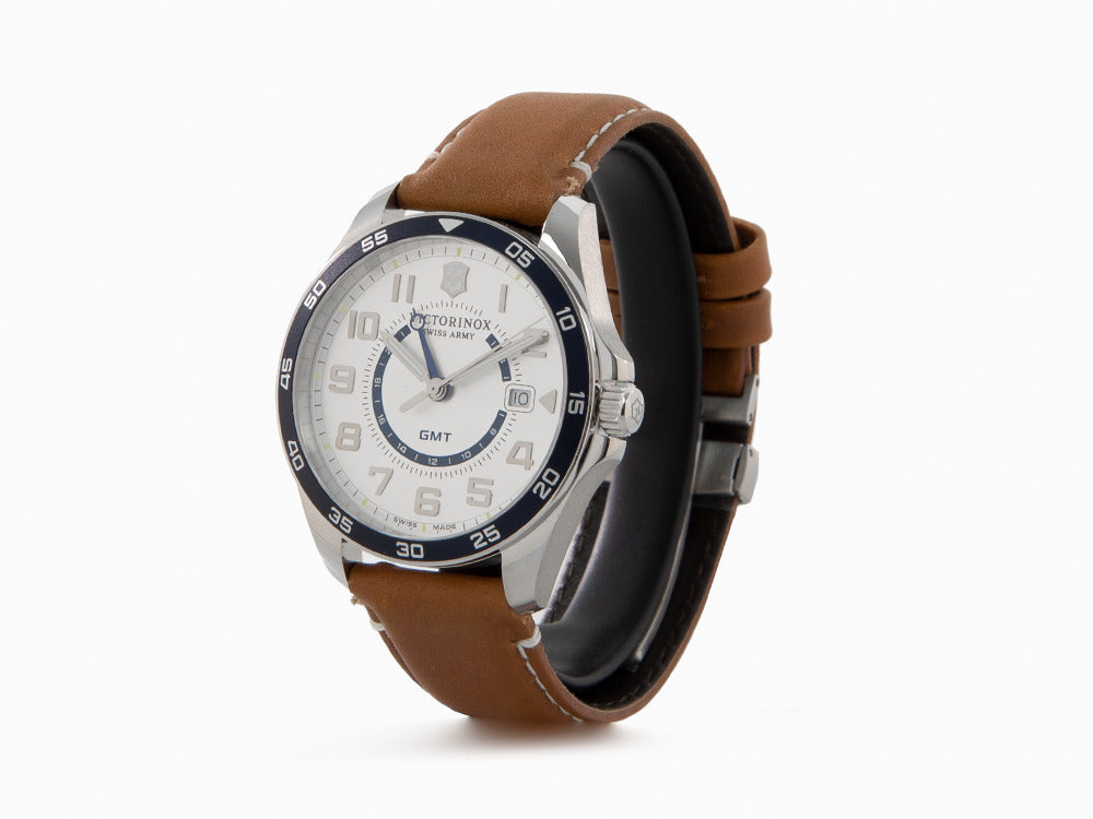Victorinox Fieldforce Classic GMT Quartz Uhr Grau 42 mm V241931 Iguana Sell DE