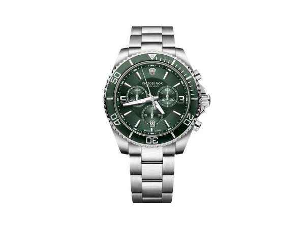 Victorinox Maverick Chronograph Quartz Uhr Grun 43 mm Stahlband V2 Iguana Sell DE