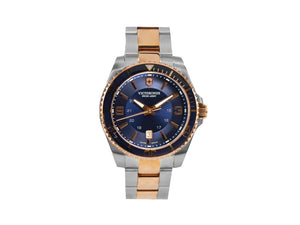 Victorinox Maverick Quartz Uhr, Blau, 43 mm, Stahlband und Roségold PVD, V241950