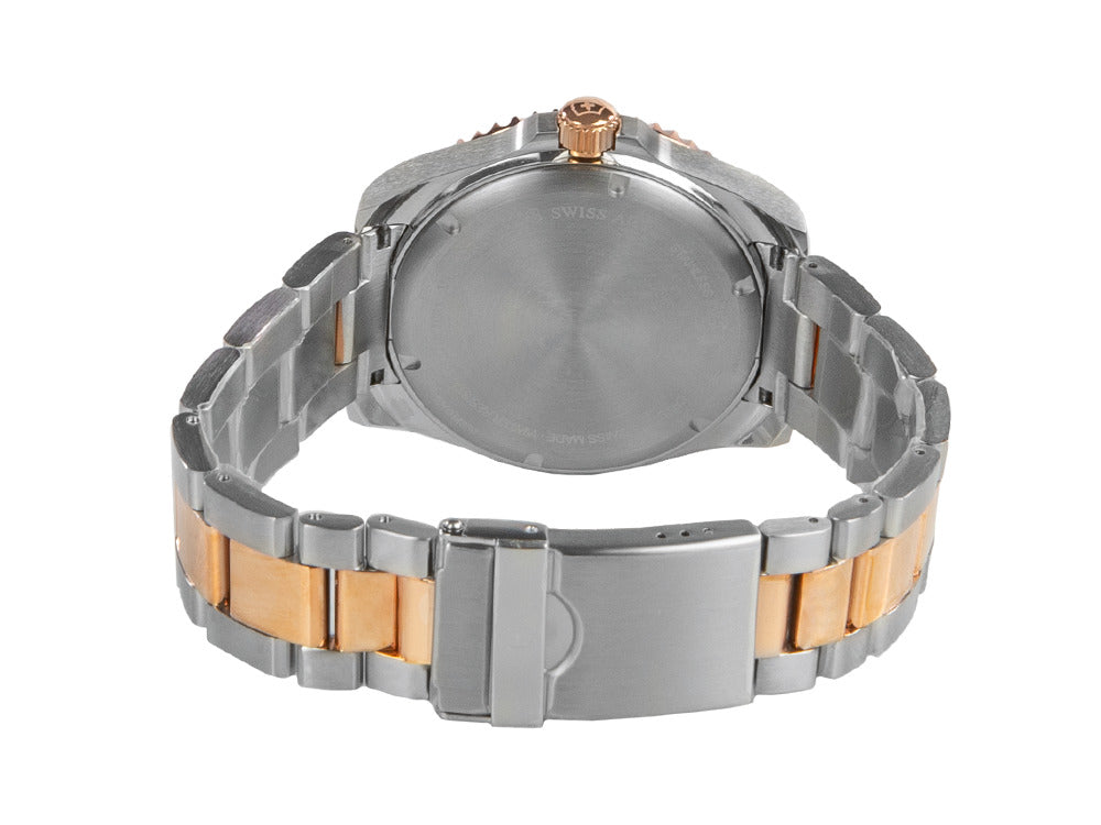 Victorinox Maverick Quartz Uhr, Blau, 43 mm, Stahlband und Roségold PVD, V241950