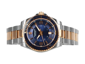 Victorinox Maverick Quartz Uhr, Blau, 43 mm, Stahlband und Roségold PVD, V241950