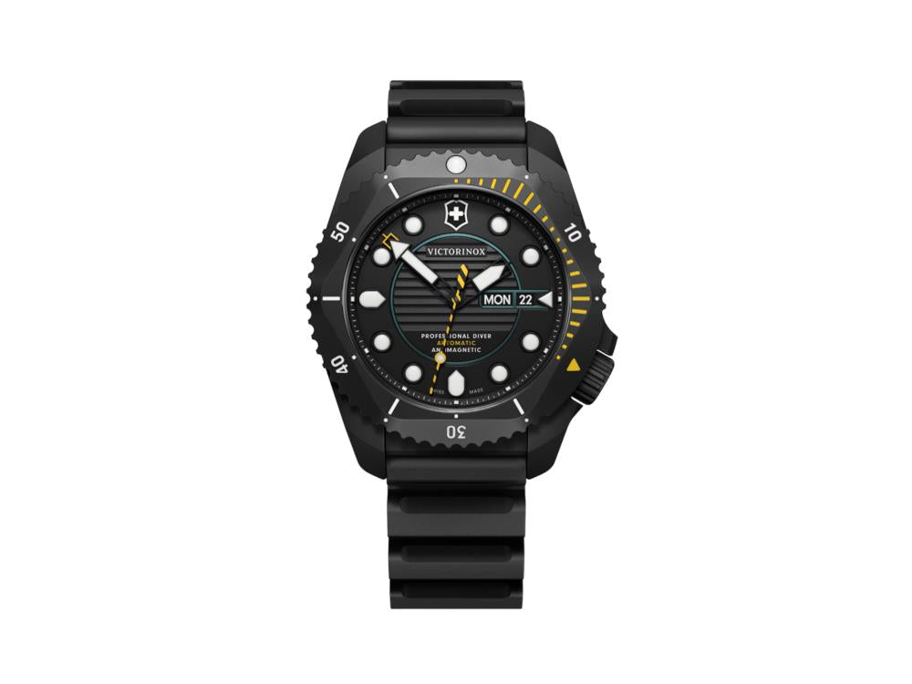 Victorinox Dive Pro Automatik Uhr, Titan, PVD, Schwarz, 43 mm, 30 atm, V241997