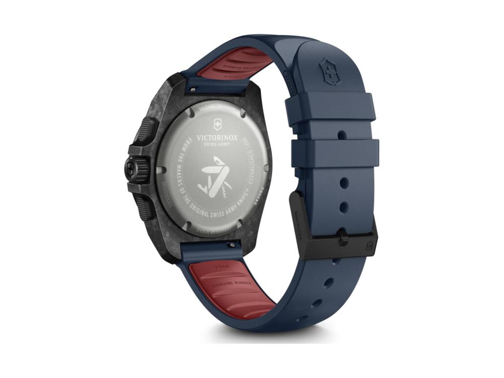 Victorinox I.N.O.X. Chrono Quartz Uhr, Kohlenstofffaser, Blau, 43 mm, V242082