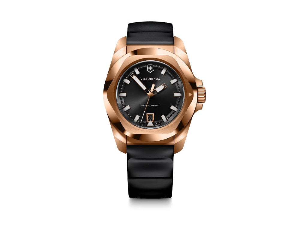 Victorinox I.N.O.X. Quartz Uhr, PVD Rose Gold, Schwarz, 41 mm, V242089