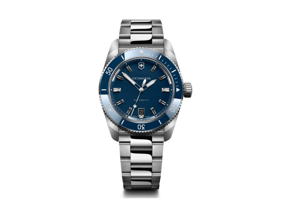Victorinox Maverick Automatik Uhr, Edelstahl, Blau, 39 mm, 20 atm, Tag, V242106