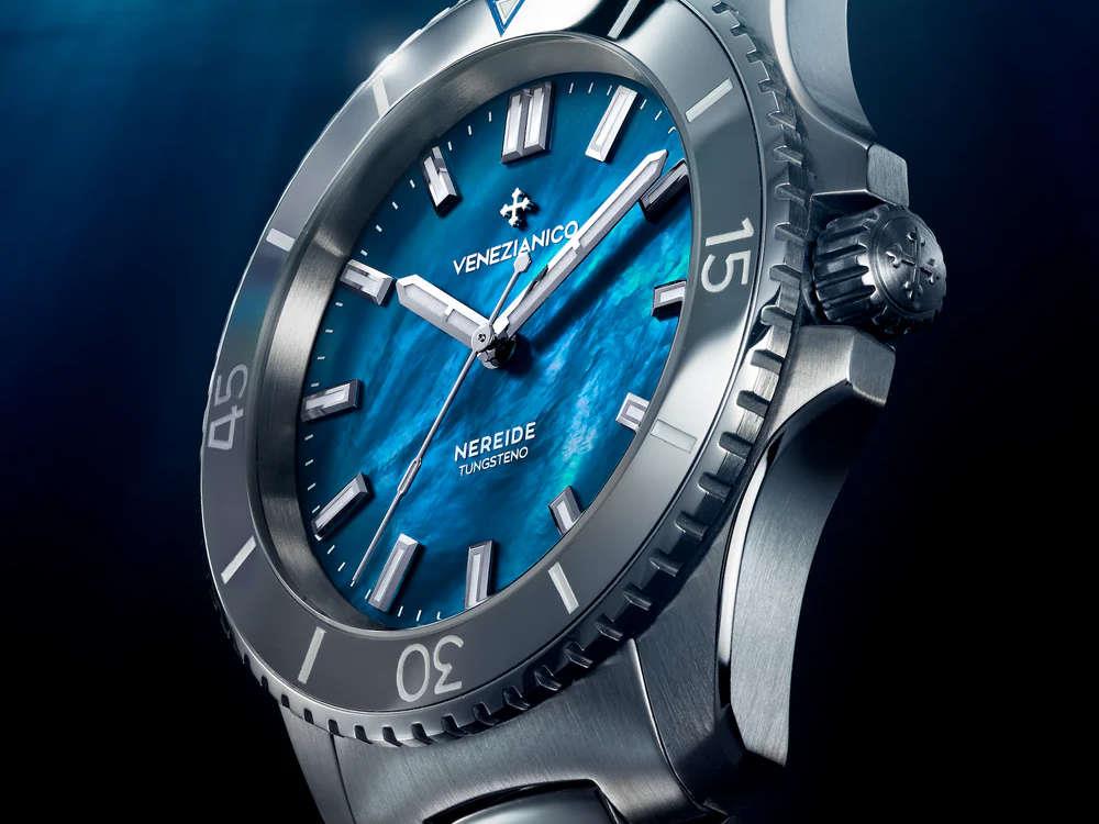 Venezianico Nereide Tungsteno Automatik Uhr, 39 mm, Blau, 3121541C