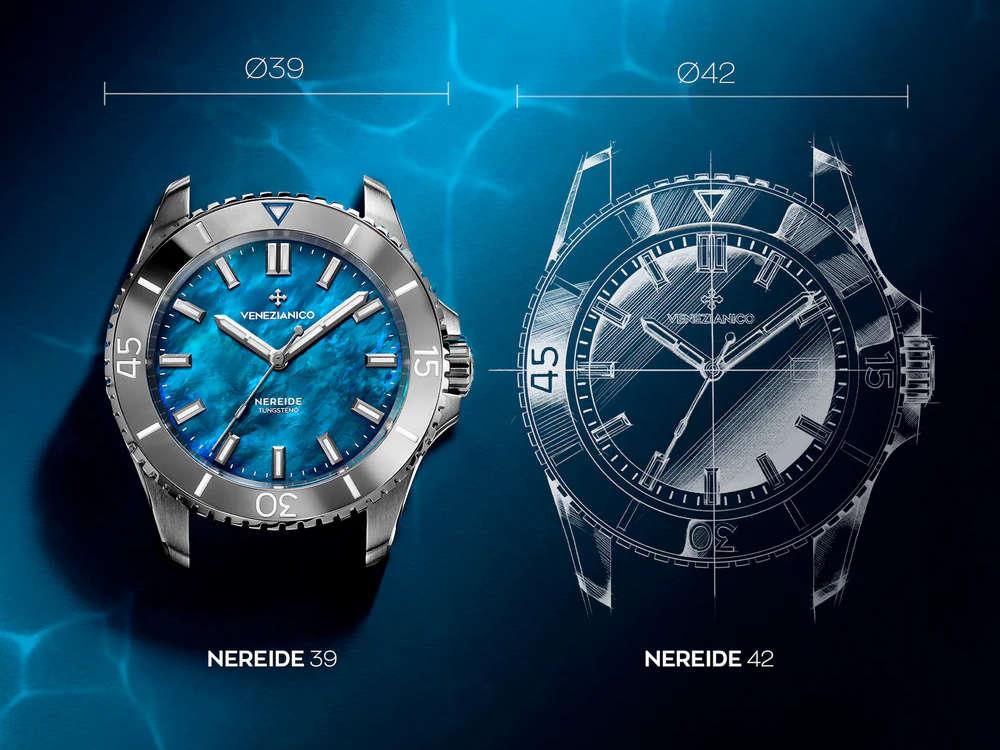 Venezianico Nereide Tungsteno Automatik Uhr, 39 mm, Blau, 3121541C