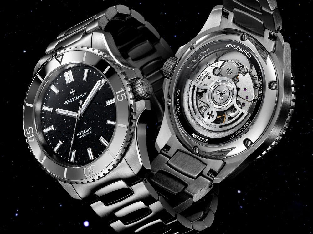 Venezianico Nereide Avventurina Nera Automatik Uhr, 39 mm, Schwarz, 3121550C