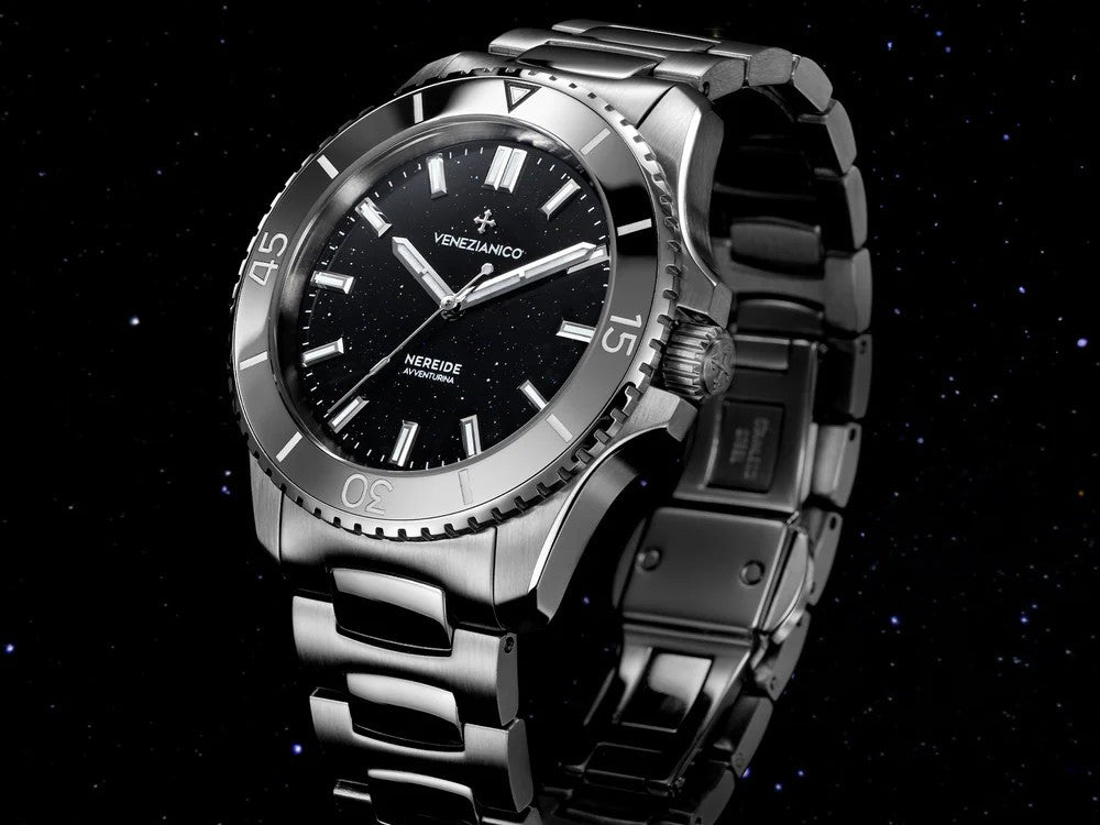 Venezianico Nereide Avventurina Nera Automatik Uhr, 39 mm, Schwarz, 3121550C