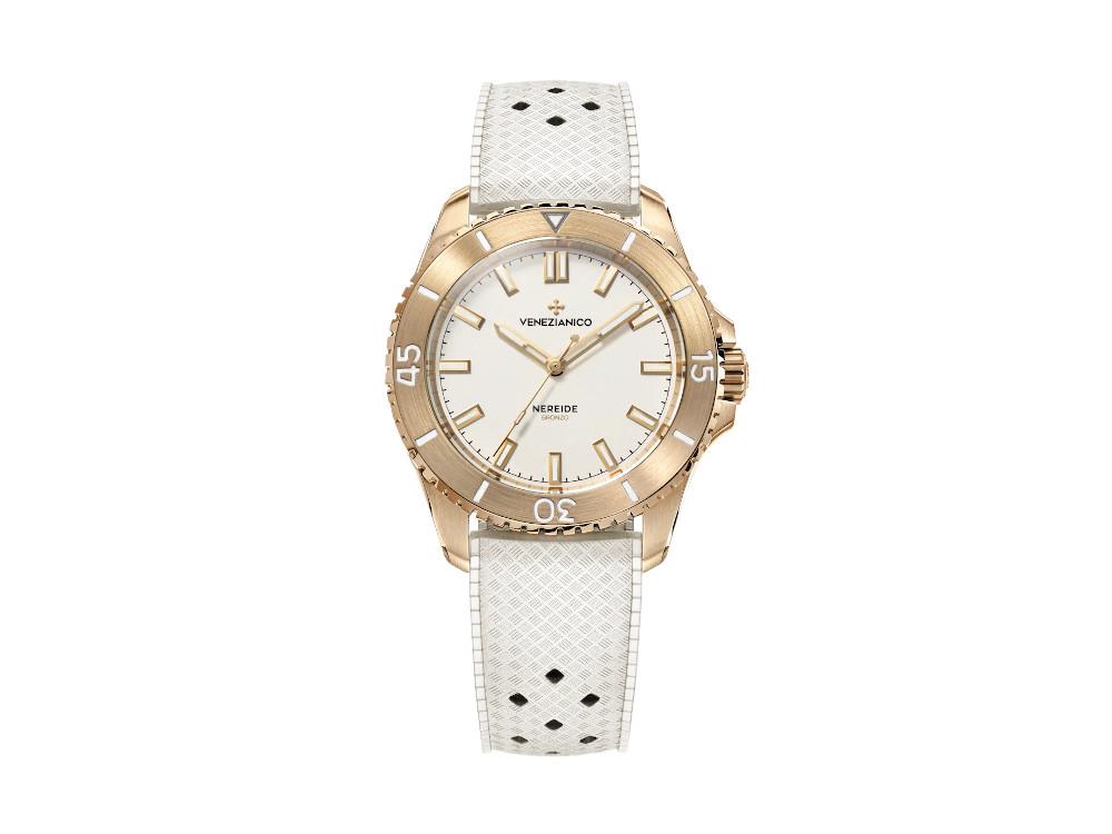 Venezianico Nereide Bronzo Automatik Uhr 39 mm, Weiss, 3121556