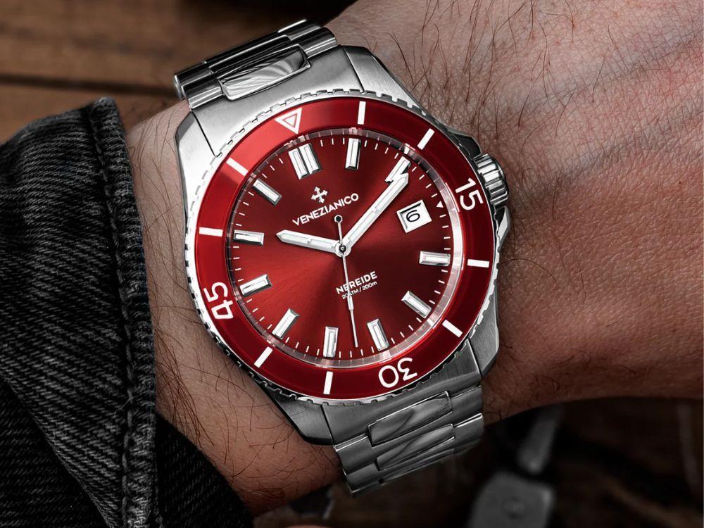 Venezianico Nereide Automatik Uhr, 42 mm, Bordeaux, 3321513C
