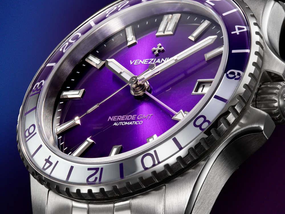 Venezianico Nereide GMT Automatik Uhr, 39 mm, violett, 3521512S