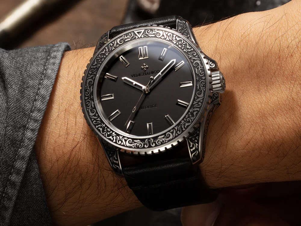 Venezianico Nereide Acquaforte Automatik Uhr, 42 mm, Schwarz, 3921520