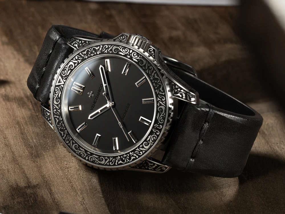 Venezianico Nereide Acquaforte Automatik Uhr, 42 mm, Schwarz, 3921520