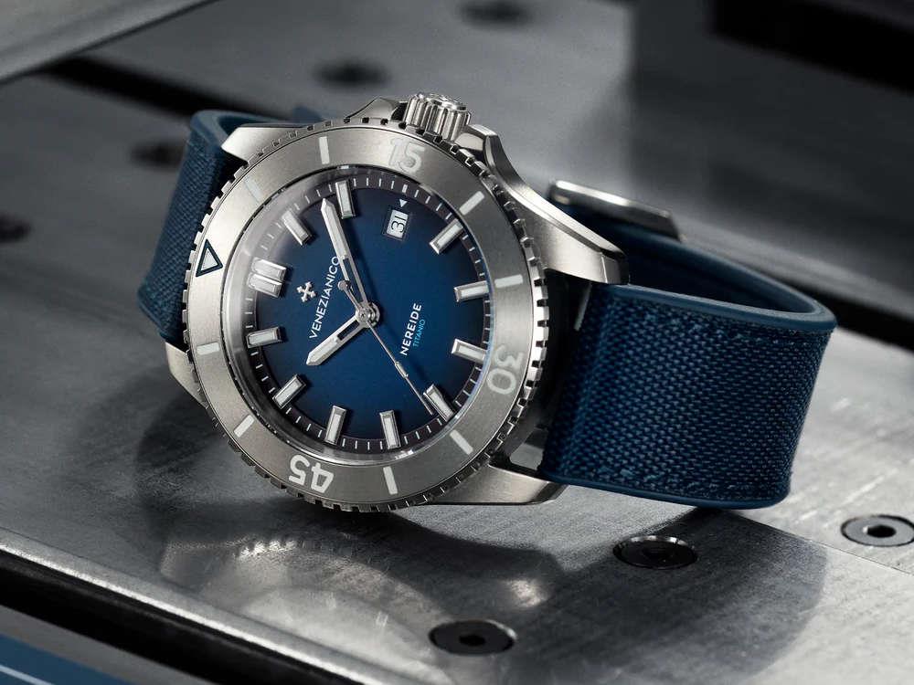 Venezianico Nereide Titanio Automatik Uhr, 42 mm, Blau, 4521558