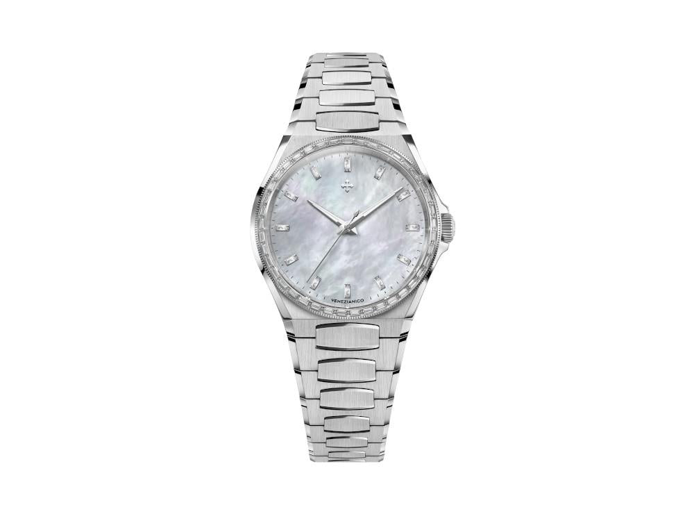 Venezianico Arsenale Moissanite Automatik Uhr, 37 mm, Weiss, 6121511C