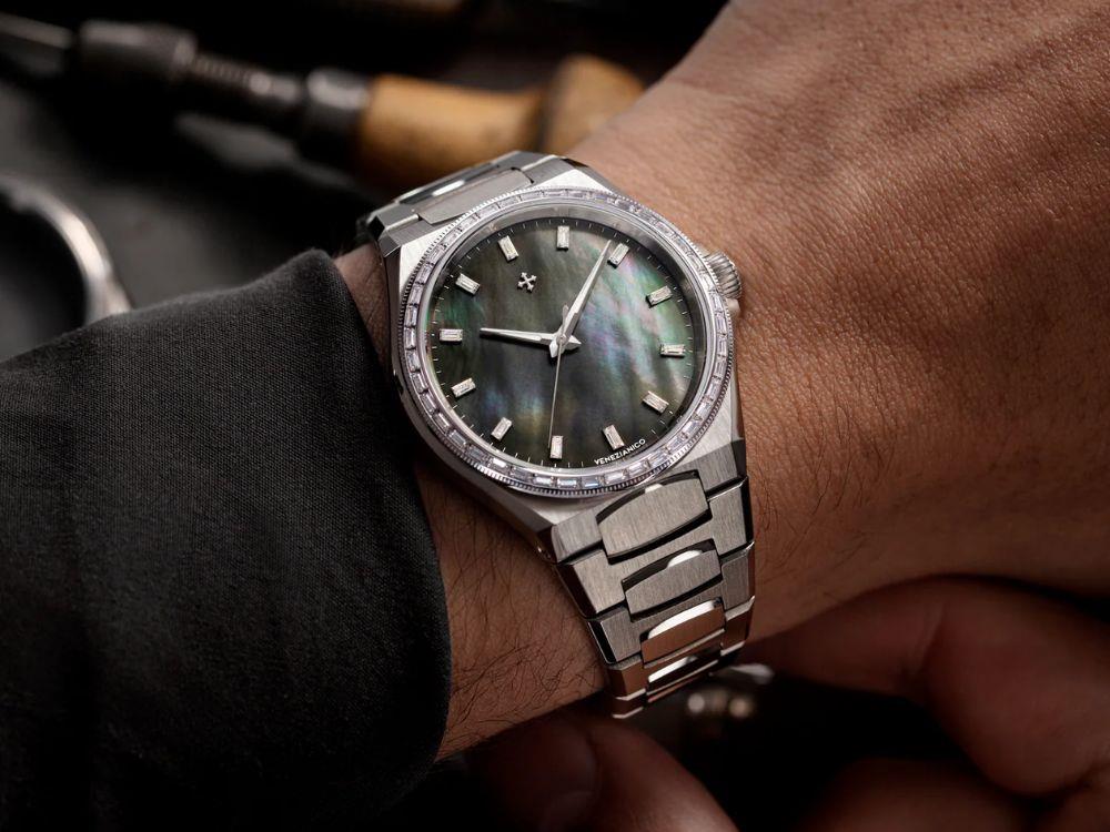 Venezianico Arsenale Moissanite Automatik Uhr, 37 mm, Schwarz, 6121514C