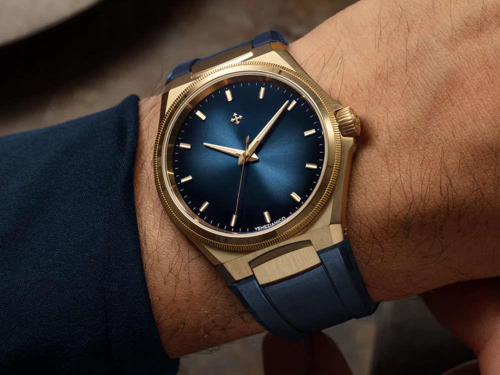 Venezianico Arsenale Bronzo Automatik Uhr, Bronze, 40 mm, Blau, 6221556